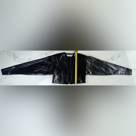 Rotate Birger Christensen Cropped Vegan Leather Jacket, Black, size 2 - Picture 12 of 15